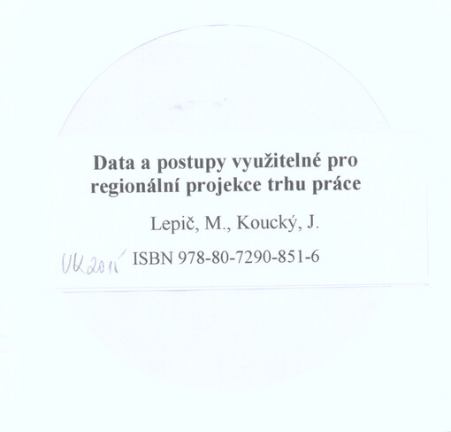 Data a postupy využitelné pro regionální projekce trhu práce