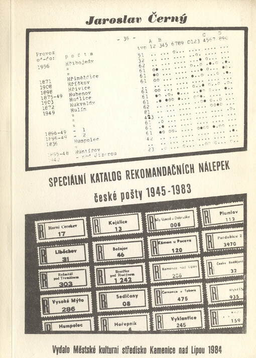 Speciální katalog rekomandačních známek 1945-1983