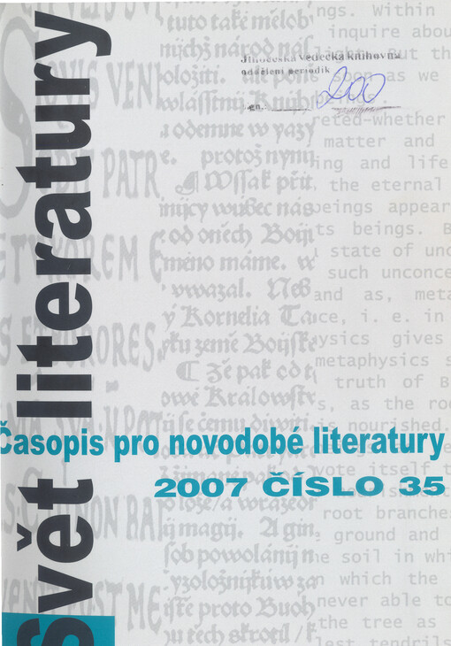 Svět literatury : časopis pro novověké zahraniční literatury