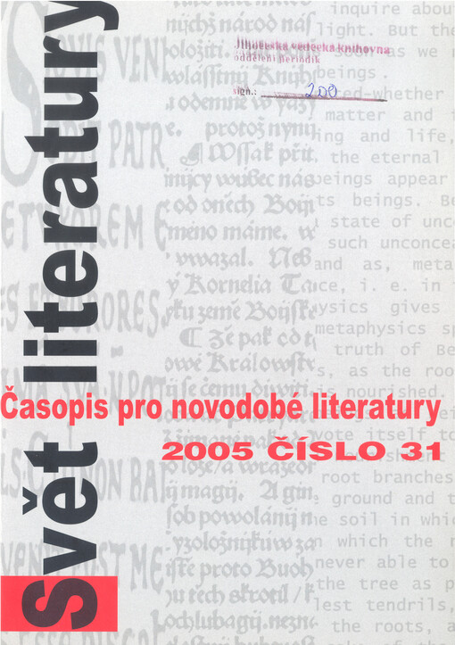 Svět literatury : časopis pro novověké zahraniční literatury