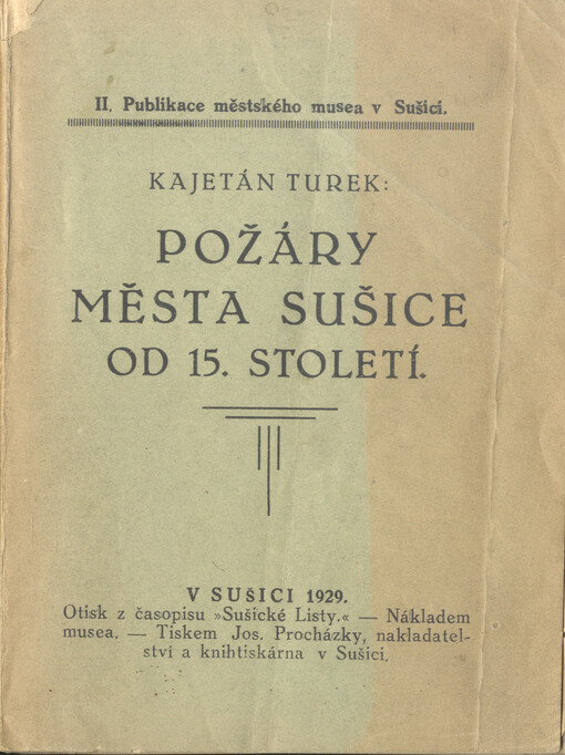 Požáry města Sušice od 15. století
