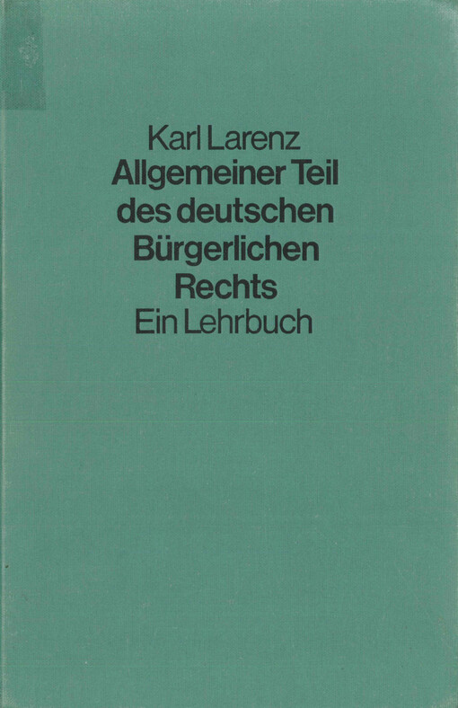 Allgemeiner Teil des deutschen bürgerlichen Rechts