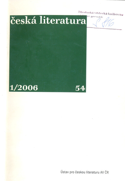 Česká literatura : časopis pro literární vědu