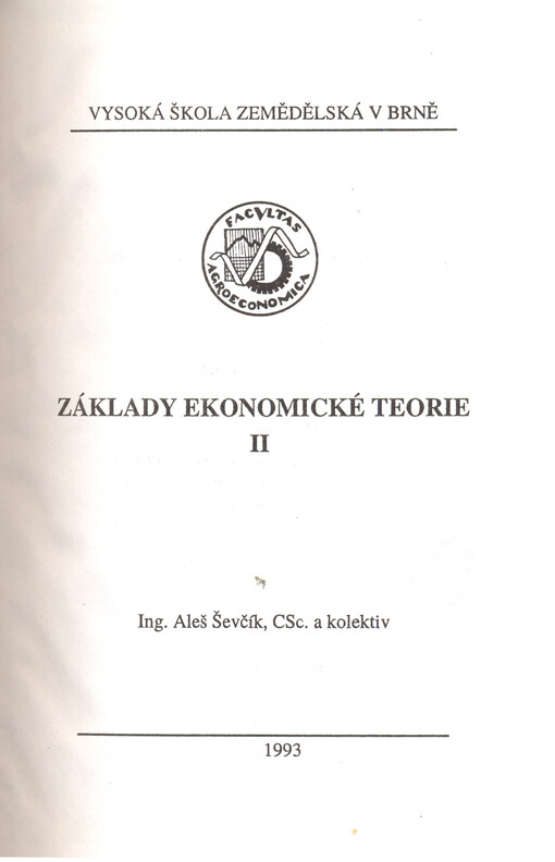Základy ekonomické teorie II