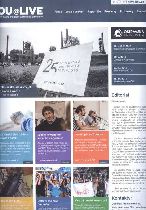 OU@live : živý online magazín Ostravské univerzity : aréna, věda a výzkum, reportáže, pozvánky, rozhovory, student