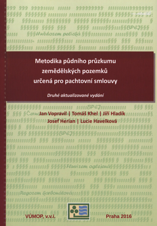 Metodika půdního průzkumu zemědělských pozemků určená pro pachtovní smlouvy