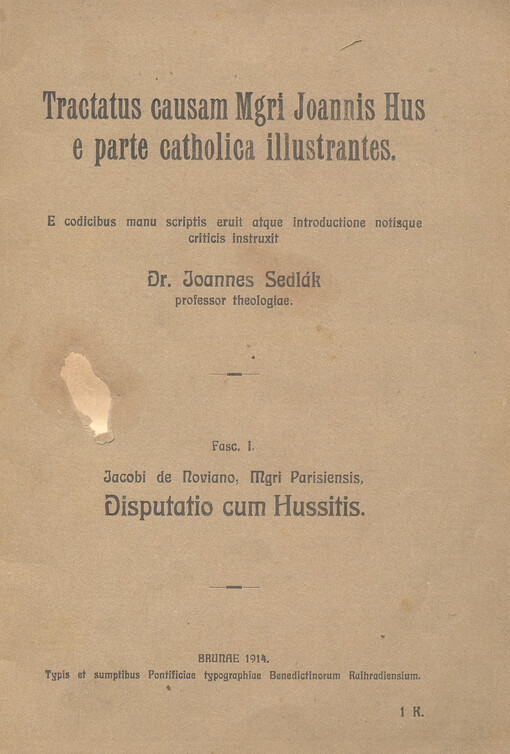 Jacobi de Noviano, Mgri Parisiensis, Disputatio cum Hussitis