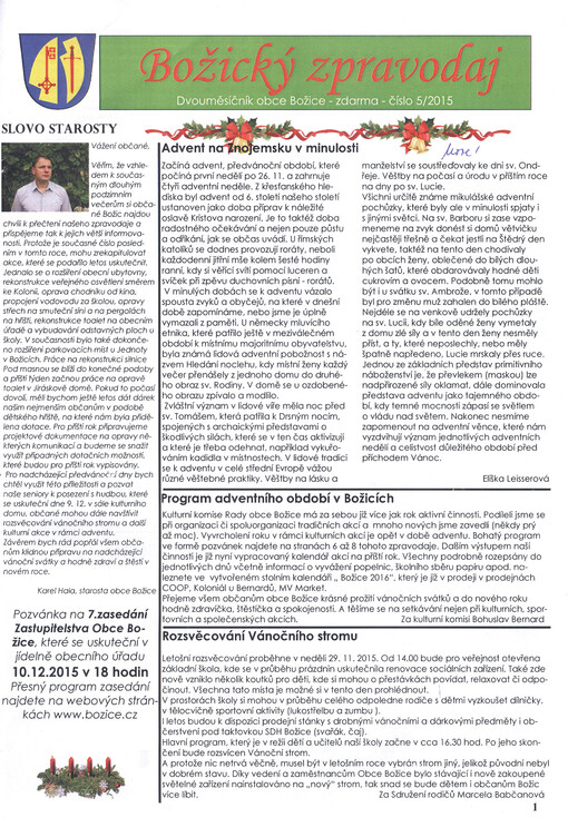 Božický zpravodaj : dvouměsíčník obce Božice