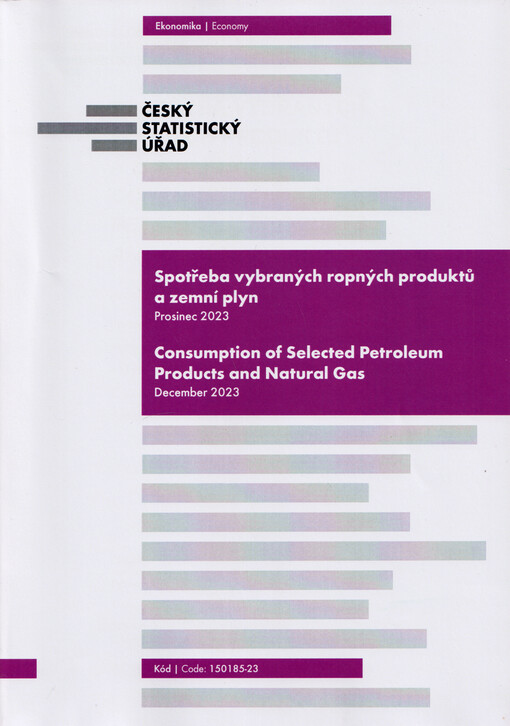 Spotřeba vybraných ropných produktů a zemní plyn