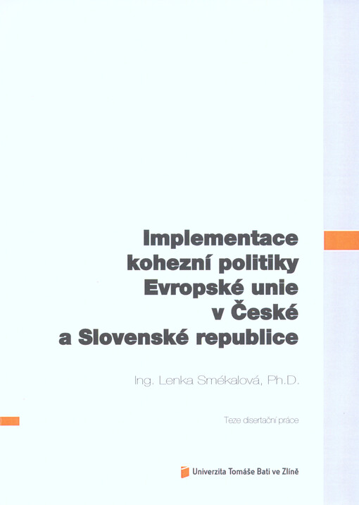 Implementace kohezní politiky Evropské unie v České a Slovenské republice