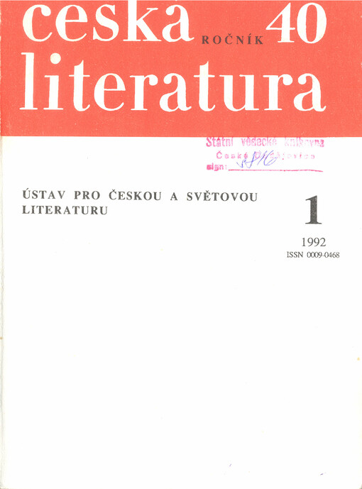 Česká literatura : časopis pro literární vědu