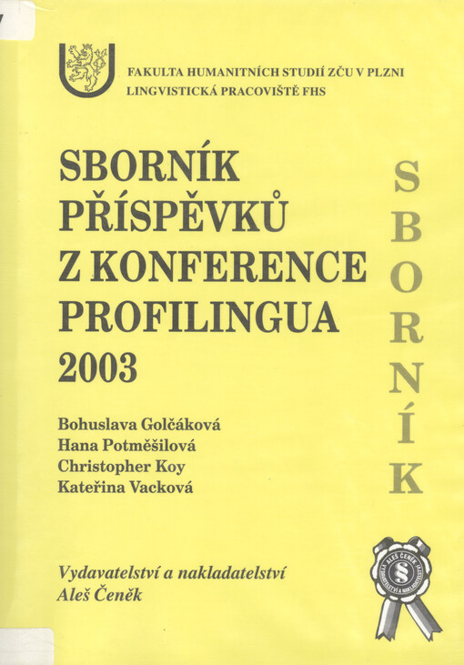 Sborník příspěvků z konference ProfiLingua 2003