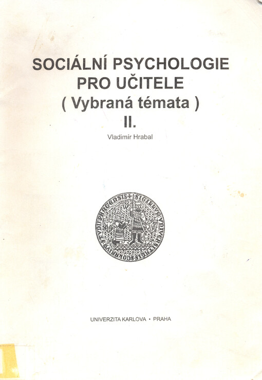 Sociální psychologie pro učitele II: vybraná témata