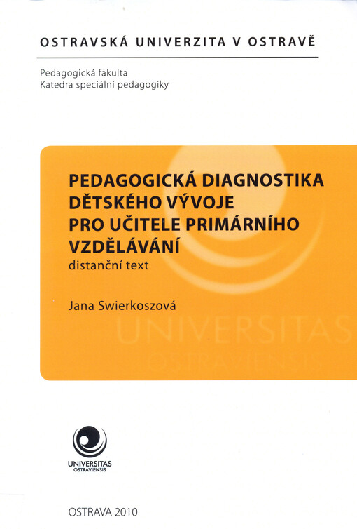 Pedagogická diagnostika dětského vývoje pro učitele primárního vzdělávání: distanční text
