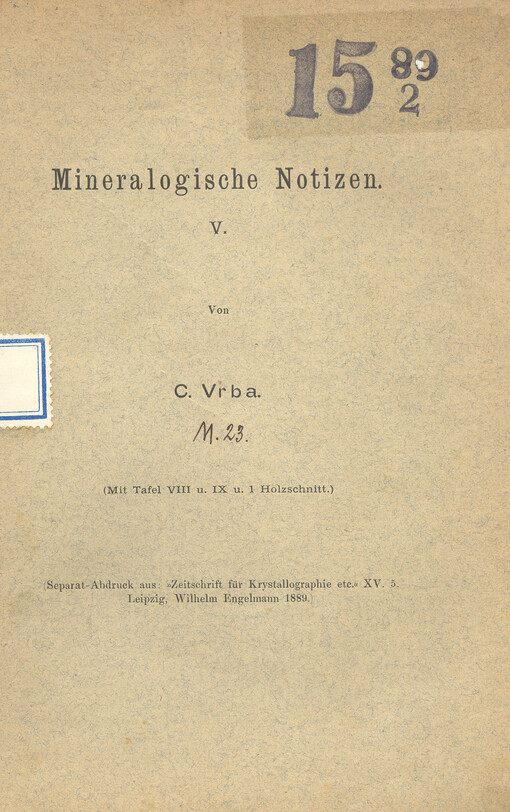 XXV. mineralogische Notizen. V.