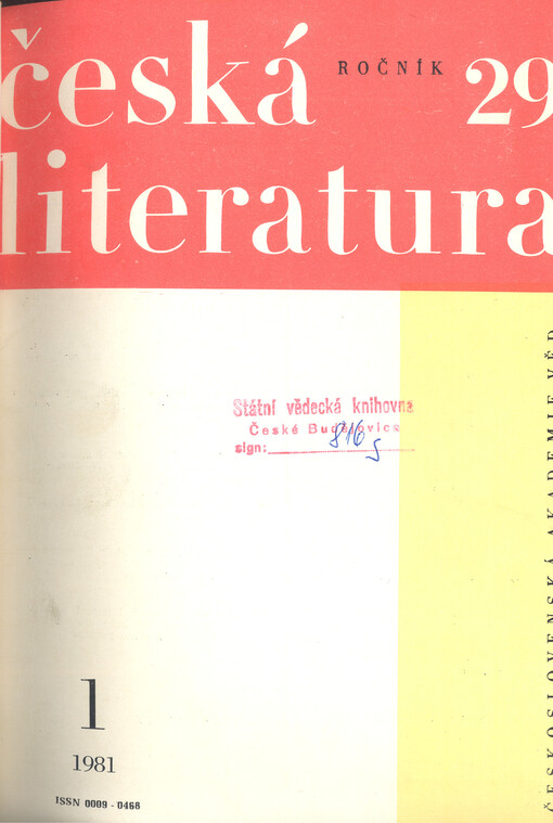 Česká literatura : časopis pro literární vědu
