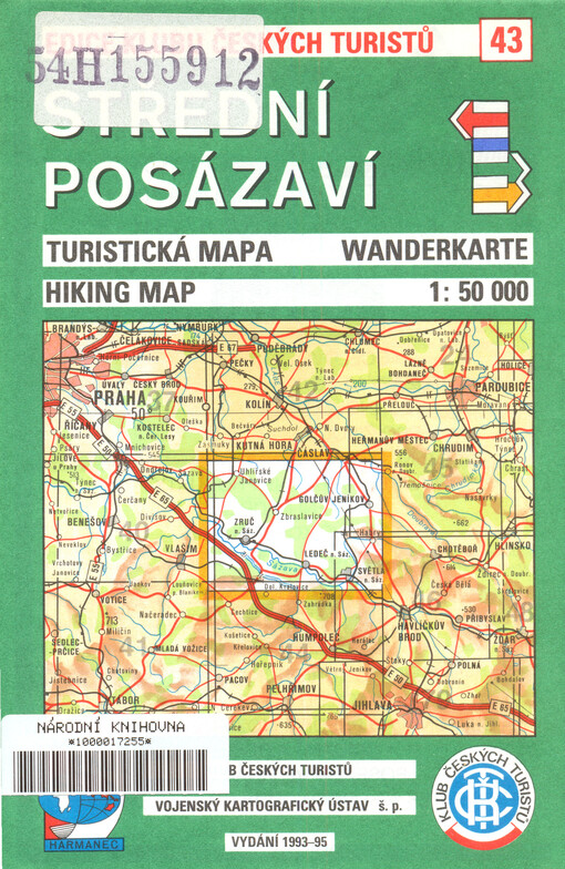 Střední Posázaví turistická mapa 1:50 000