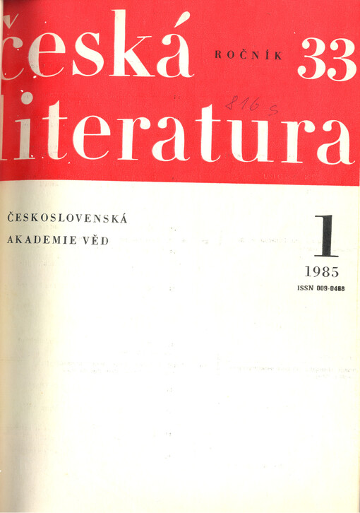 Česká literatura : časopis pro literární vědu