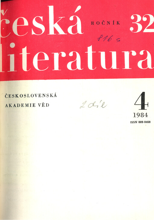 Česká literatura : časopis pro literární vědu