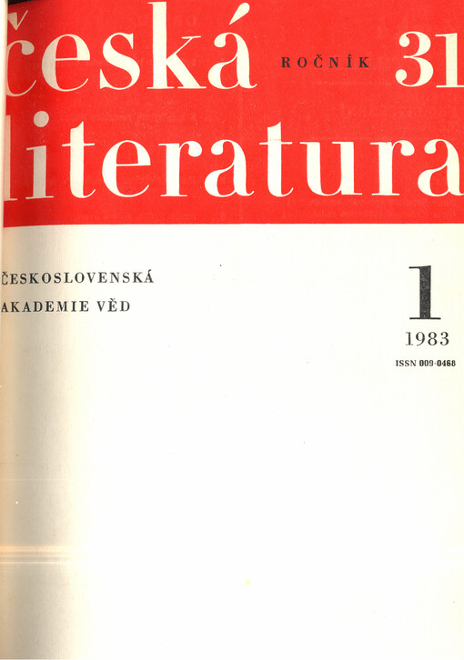 Česká literatura : časopis pro literární vědu