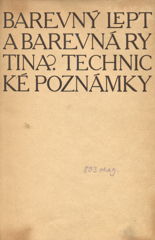 Barevný lept a barevná rytina: technické poznámky