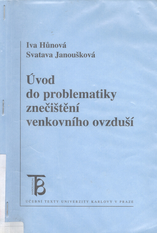 Úvod do problematiky znečištění venkovního ovzduší
