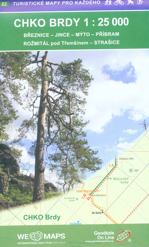 CHKO Brdy : Březnice, Jince, Mýto, Příbram, Rožmitál pod Třemšínem, Strašice : turistická, cykloturistická a lyžařská mapa 1:25 000