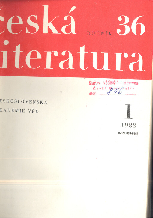 Česká literatura : časopis pro literární vědu