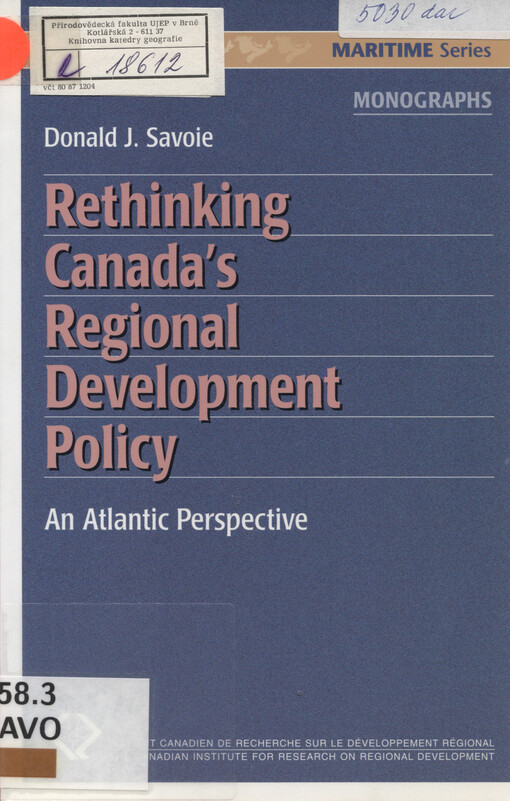 Rethinking Canada's regional development policy : an Atlantic perspective
