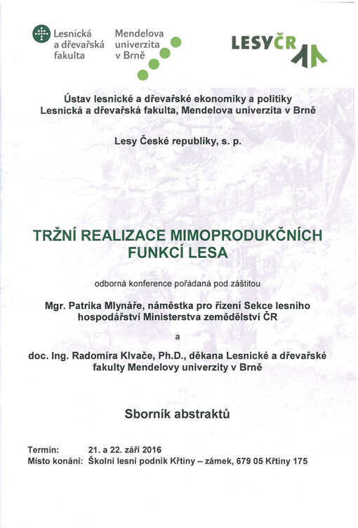 Tržní realizace mimoprodukčních funkcí lesa