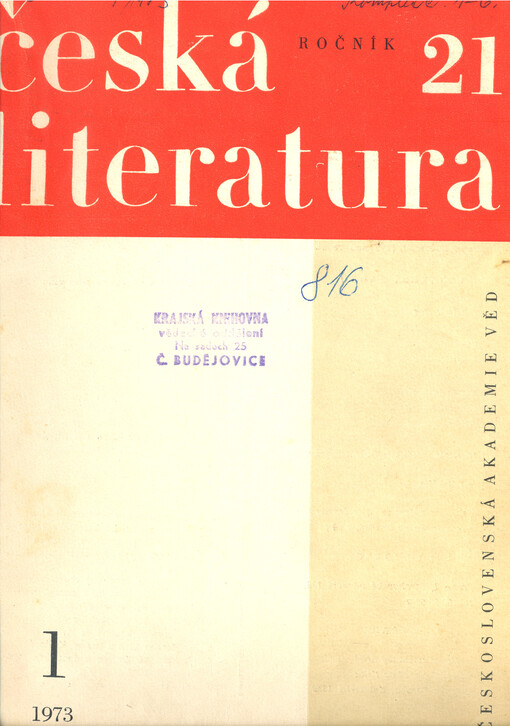Česká literatura : časopis pro literární vědu