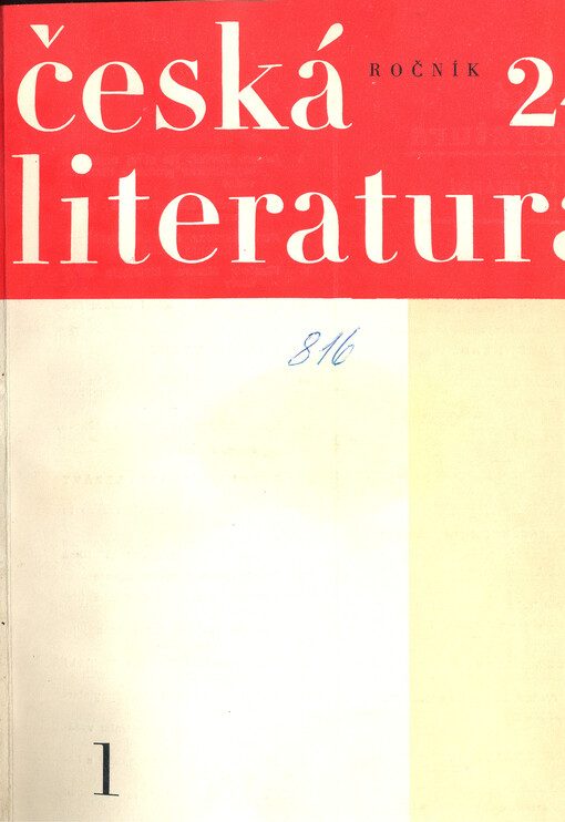 Česká literatura : časopis pro literární vědu