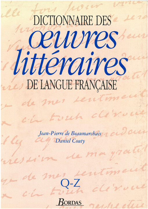 Dictionnaire des oeuvres littéraires de langue française