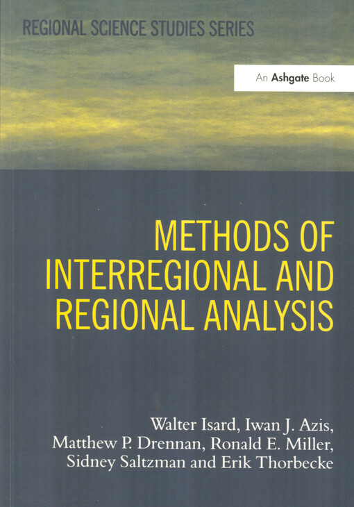 Methods of interregional and regional analysis