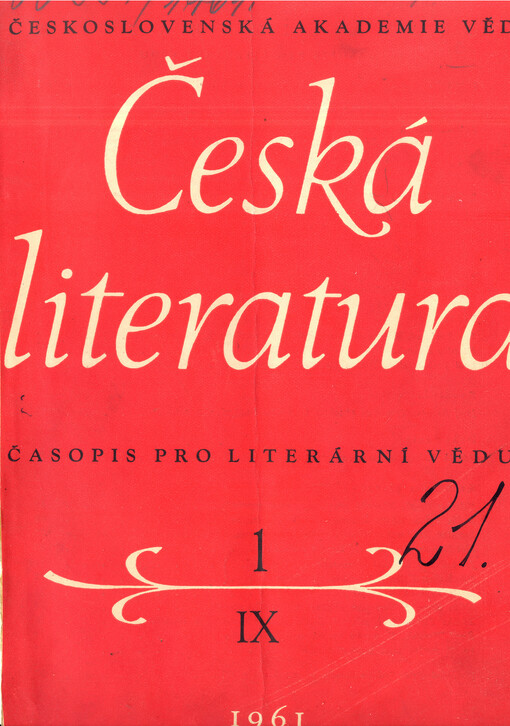 Česká literatura : časopis pro literární vědu