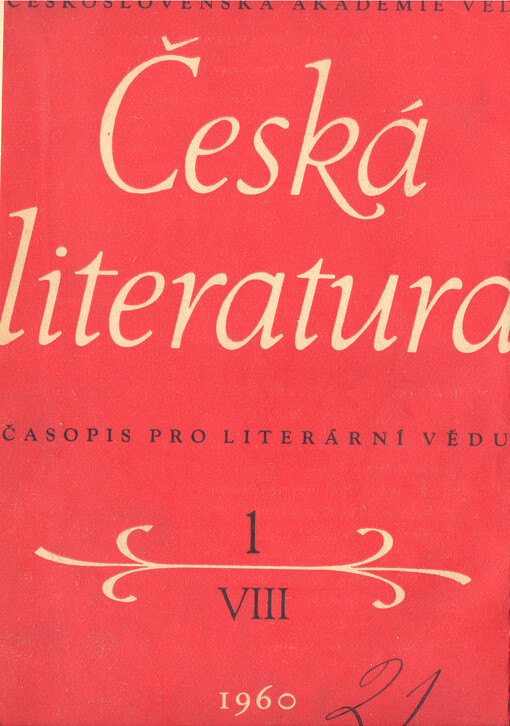 Česká literatura : časopis pro literární vědu