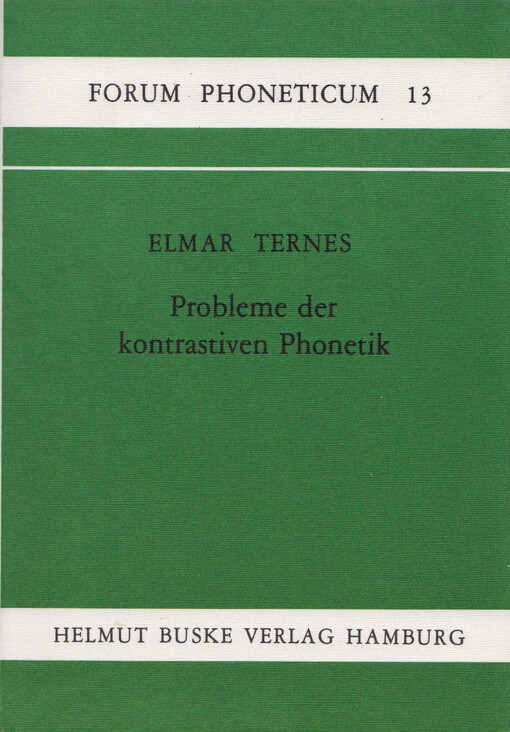 Probleme der kontrastiven Phonetik