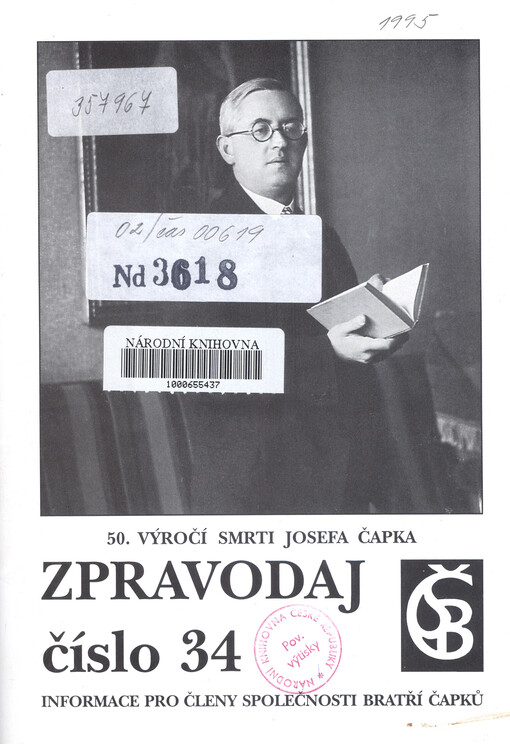 Zpravodaj Společnosti bratří Čapků číslo ... : Informace pro členy Společnosti bratří Čapků