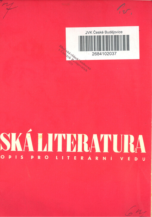 Česká literatura : časopis pro literární vědu