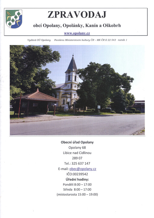 Zpravodaj obcí Opolany, Opolánky, Kanín a Oškobrh
