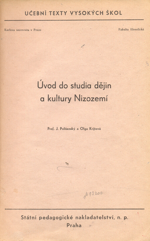 Úvod do studia dějin a kultury Nizozemí