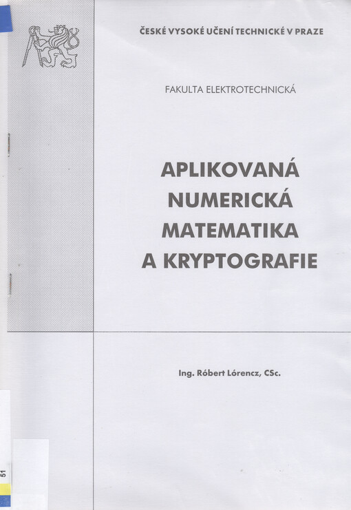 Aplikovaná numerická matematika a kryptografie