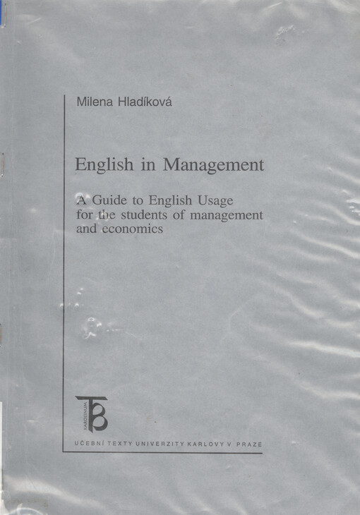 English in management: a guide to english usage for the students of management and economics