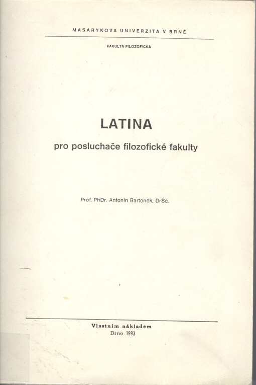 Latina pro posluchače filozofické fakulty