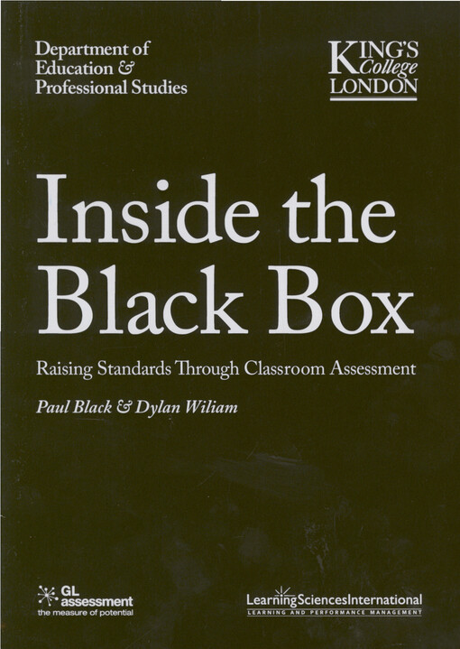 Inside the black box : raising standards through classroom assessment