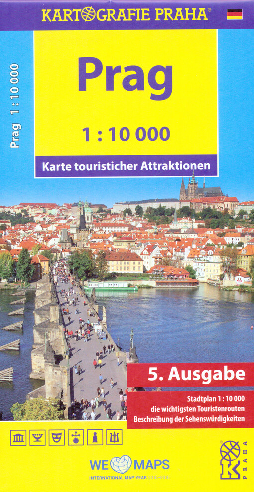Prag : Karte touristischer Attraktionen 1:10 000