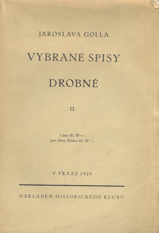 Jaroslava Golla Vybrané spisy drobné