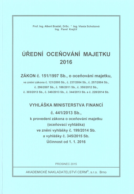 Úřední oceňování majetku 2016