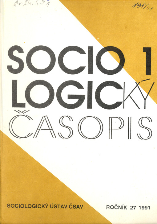 Sociologický časopis = Czech sociological review = Revue de sociologie = Sociological review = Sociologičeskij žurnal = Sociologische Zeitschrift