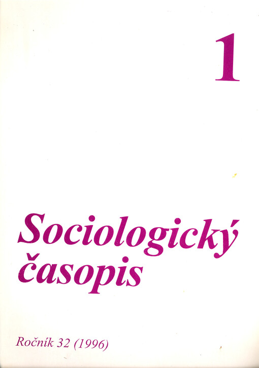 Sociologický časopis = Czech sociological review = Revue de sociologie = Sociological review = Sociologičeskij žurnal = Sociologische Zeitschrift